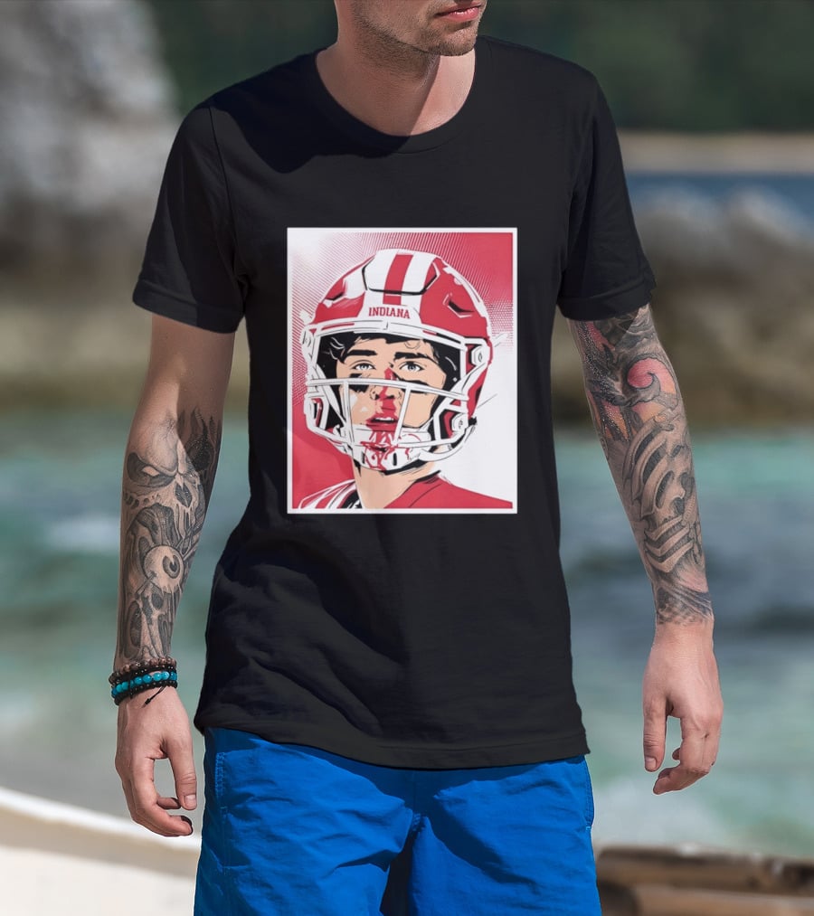 Josh Hoover Indiana Football Bloody Face Helmet T-Shirt