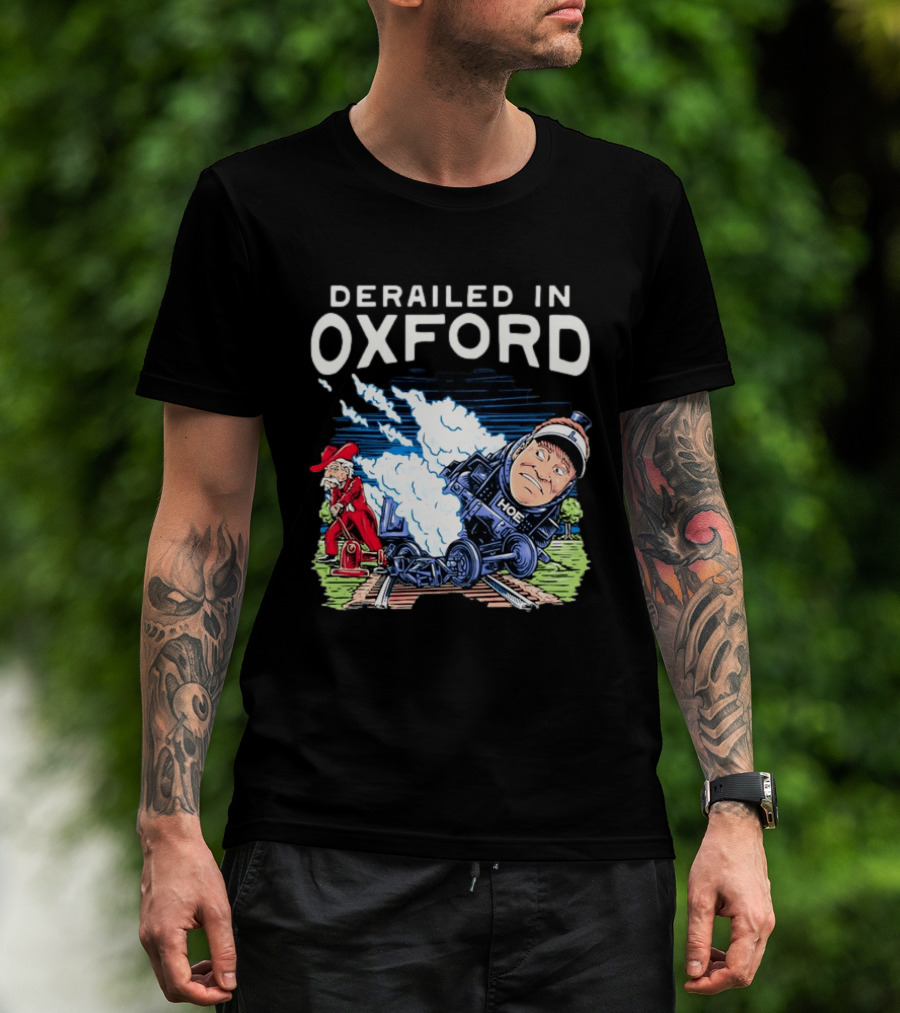 Derailed In Oxford Old Row Ole Miss Lane Kiffin Train T-Shirt