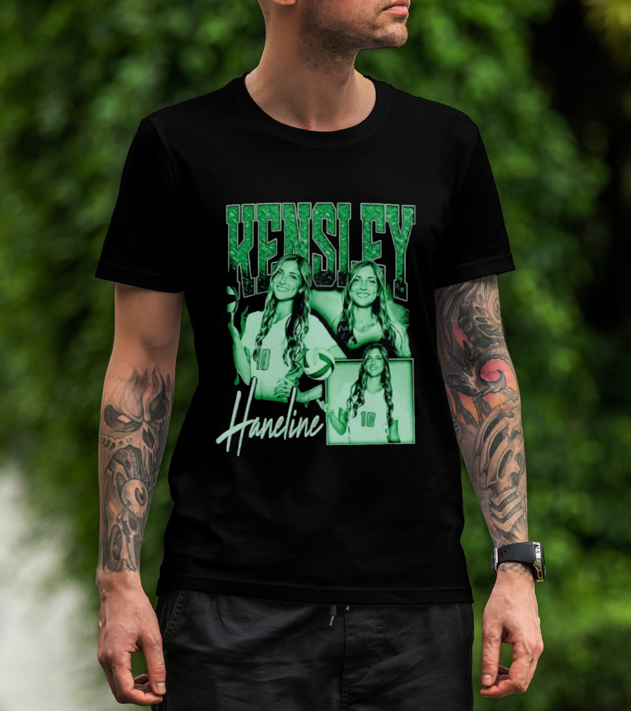 Kensley Haneline 18 Volleyball Player Green Collage T-Shirt