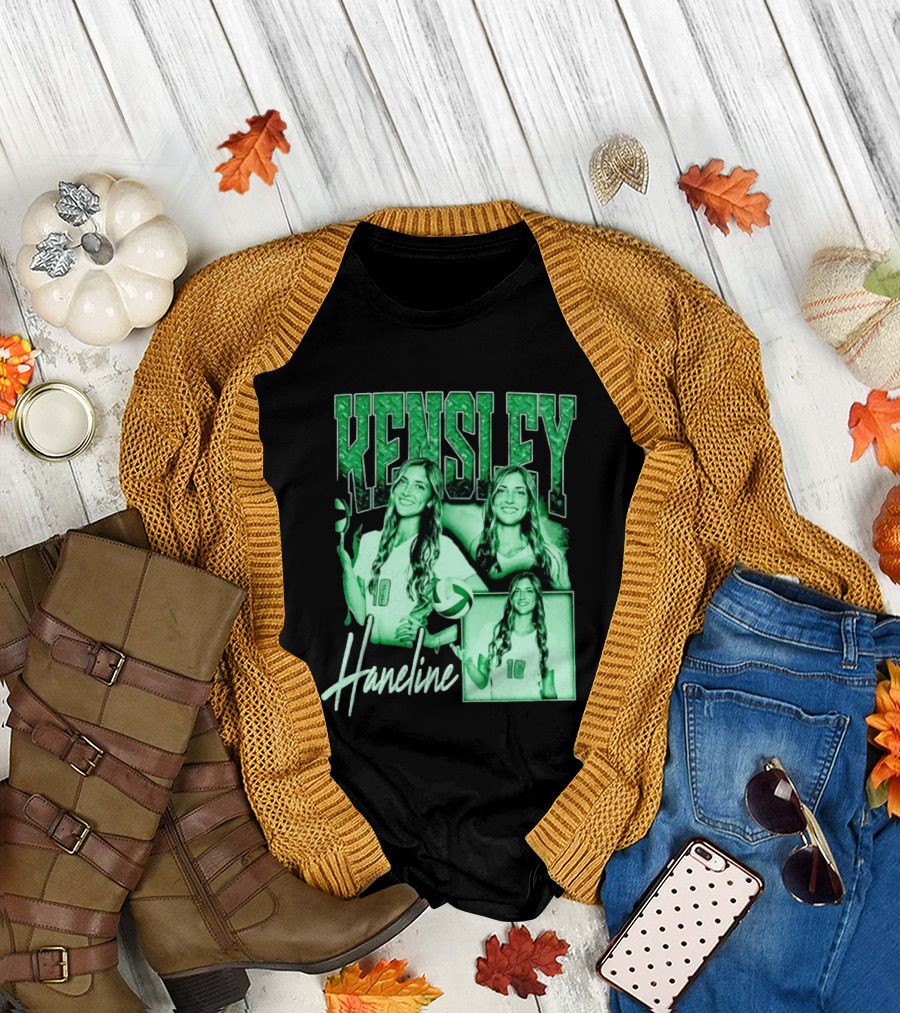 Kensley Haneline 18 Volleyball Player Green Collage T-Shirt