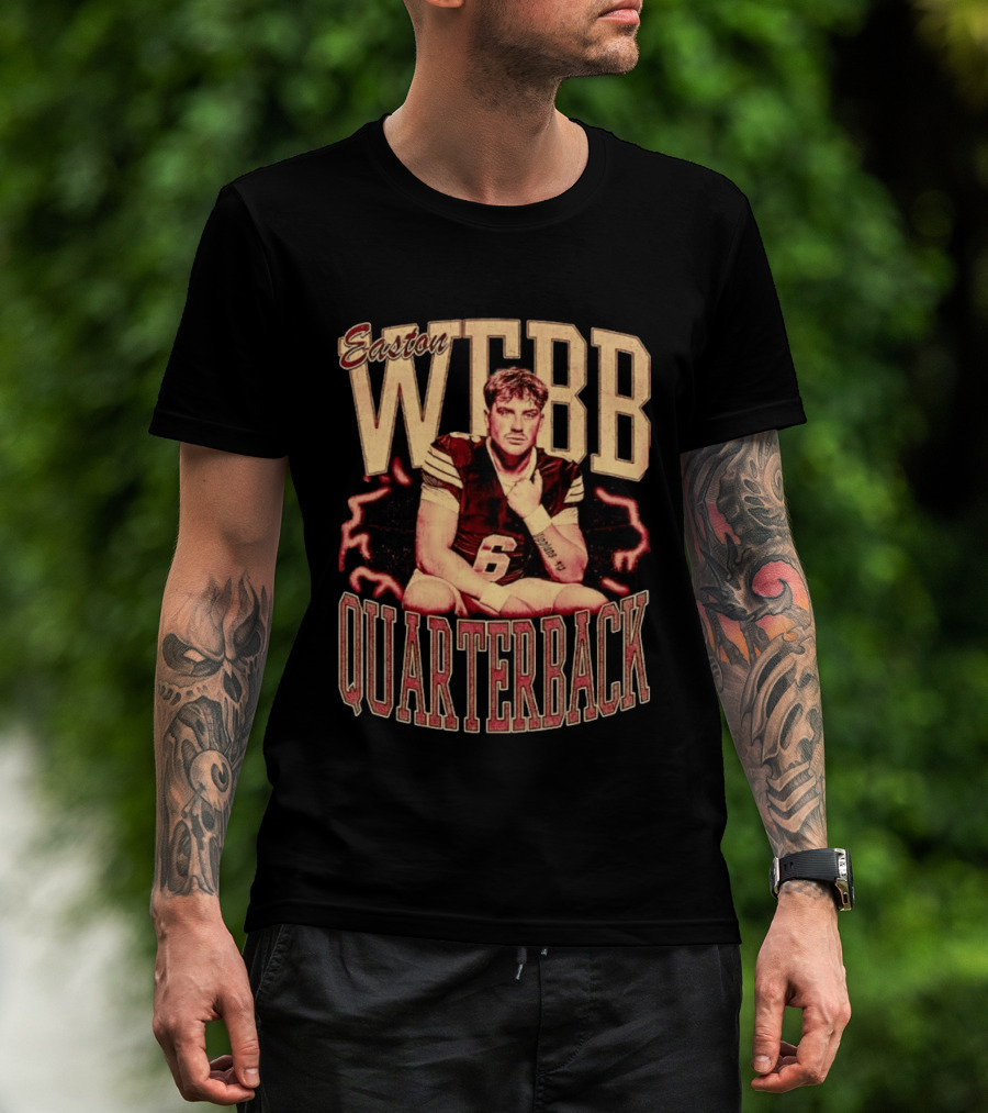 Easton WTBB 6 Quarterback Distressed Football T-Shirt