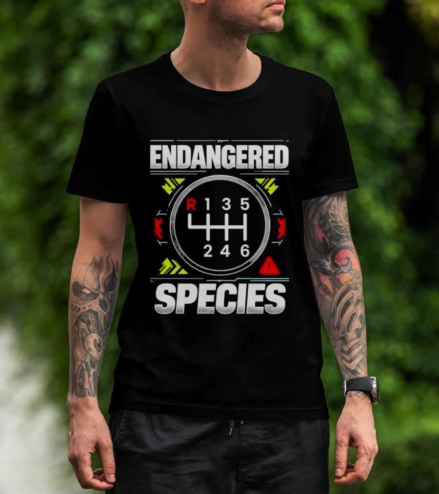 Endangered Species Manual Transmission Gear Shift T-Shirt