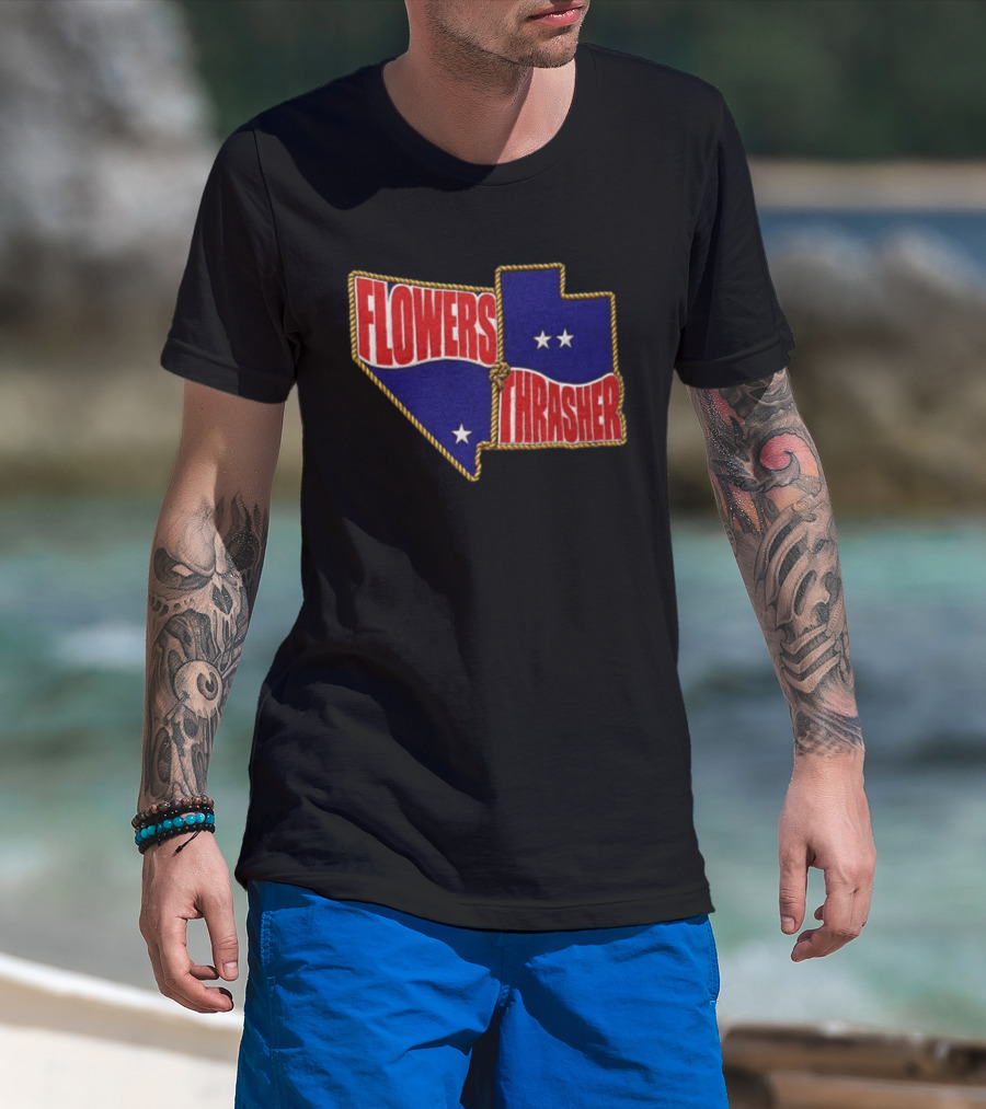 FLOWERS THRASHER Nevada Utah Patch T-Shirt