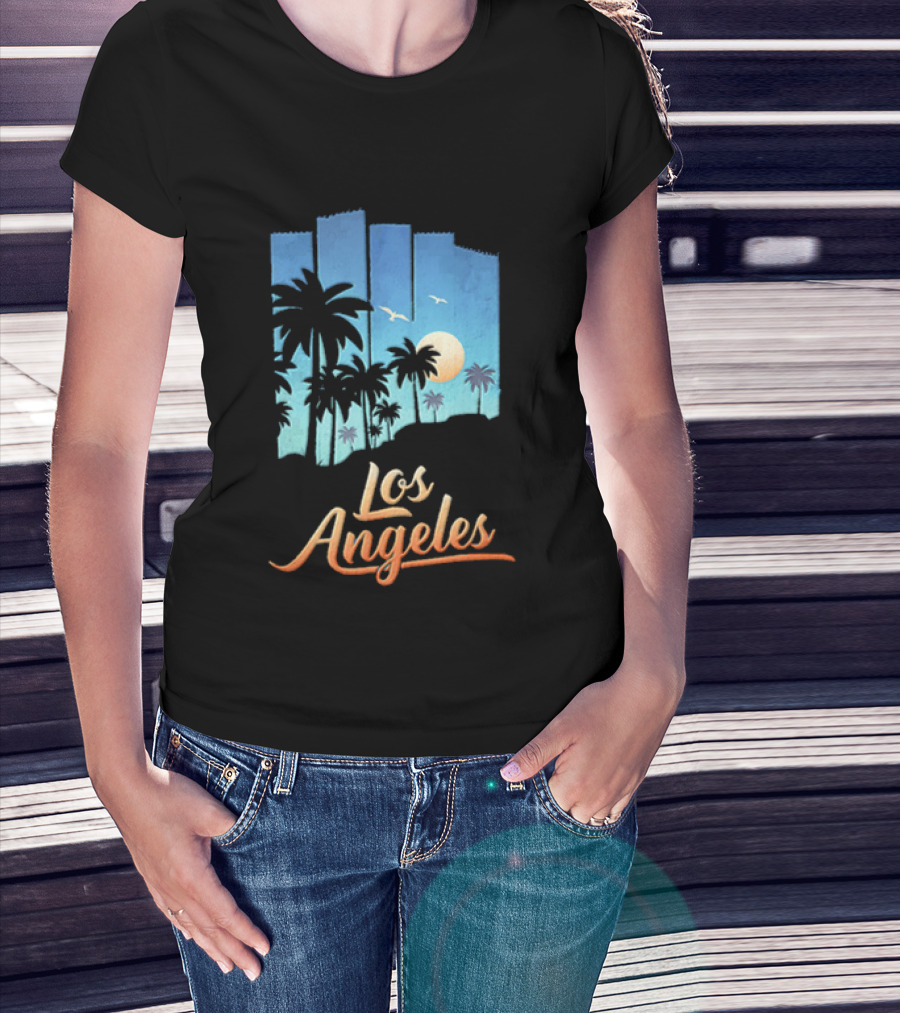 Los Angeles Sunset Palm Trees California T-Shirt