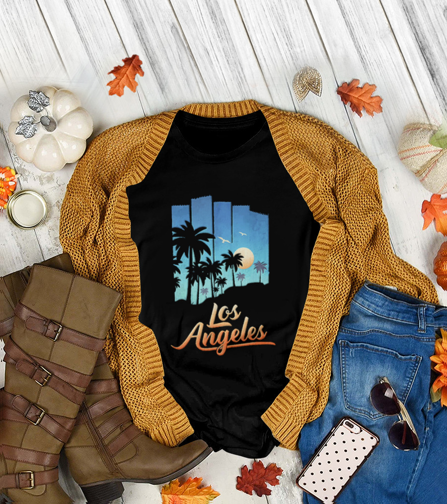 Los Angeles Sunset Palm Trees California T-Shirt