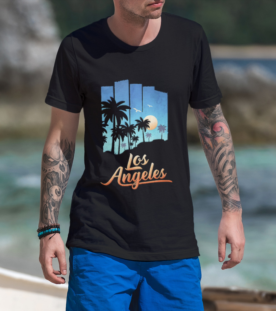 Los Angeles Sunset Palm Trees California T-Shirt