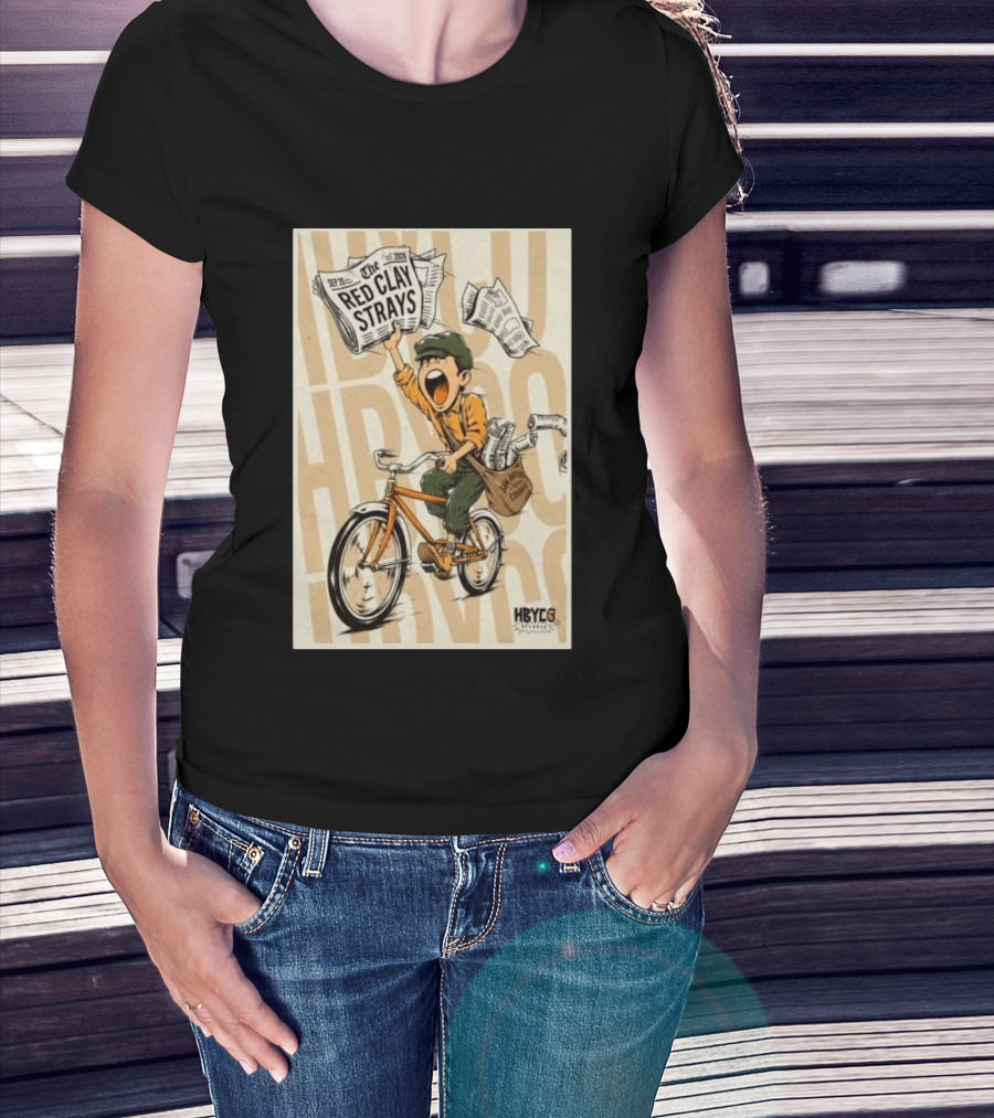 Red Clay Strays Sep 20 2026 San Antonio Frost Bank Center HBYCO Newsboy Bicycle T-Shirt
