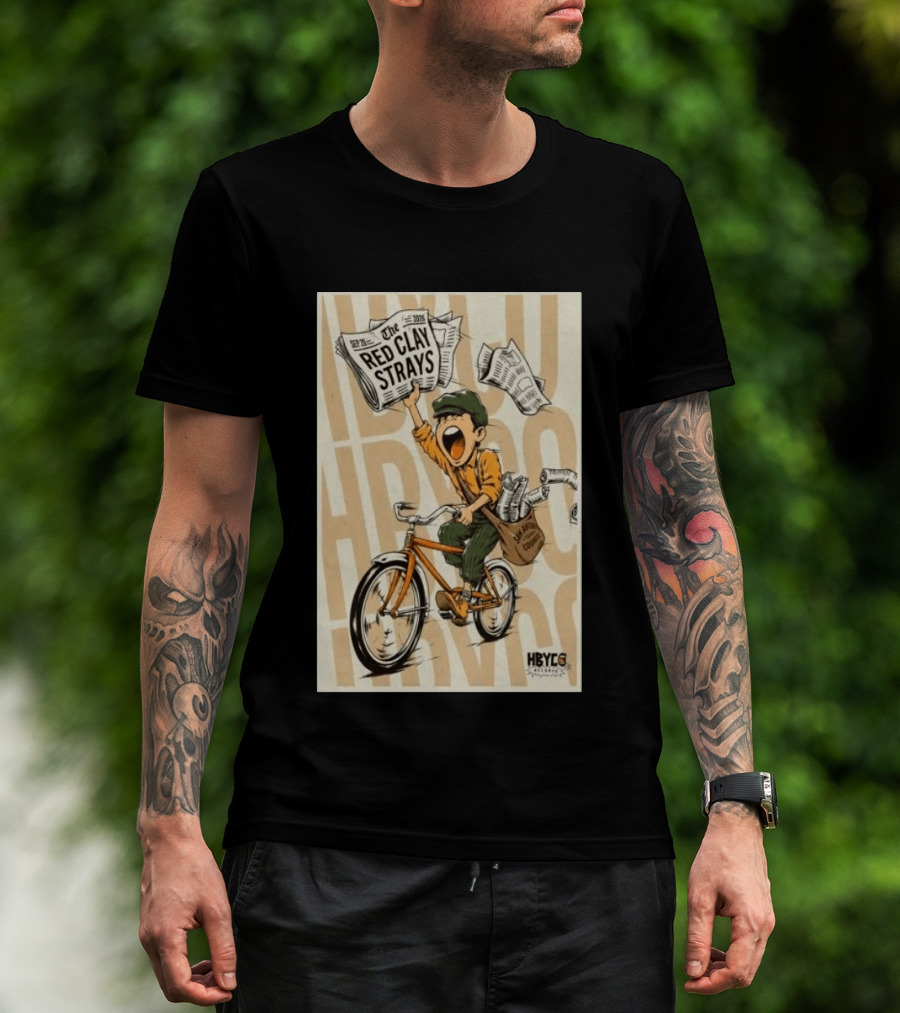 Red Clay Strays Sep 20 2026 San Antonio Frost Bank Center HBYCO Newsboy Bicycle T-Shirt