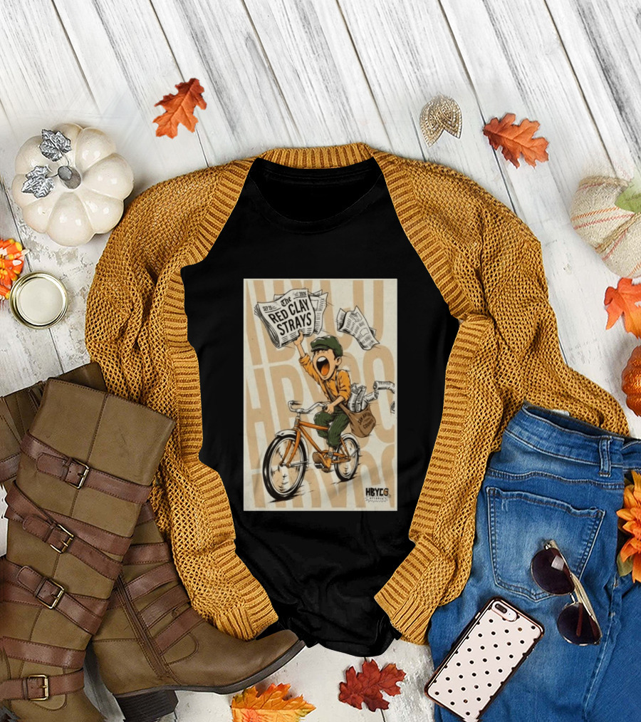 Red Clay Strays Sep 20 2026 San Antonio Frost Bank Center HBYCO Newsboy Bicycle T-Shirt