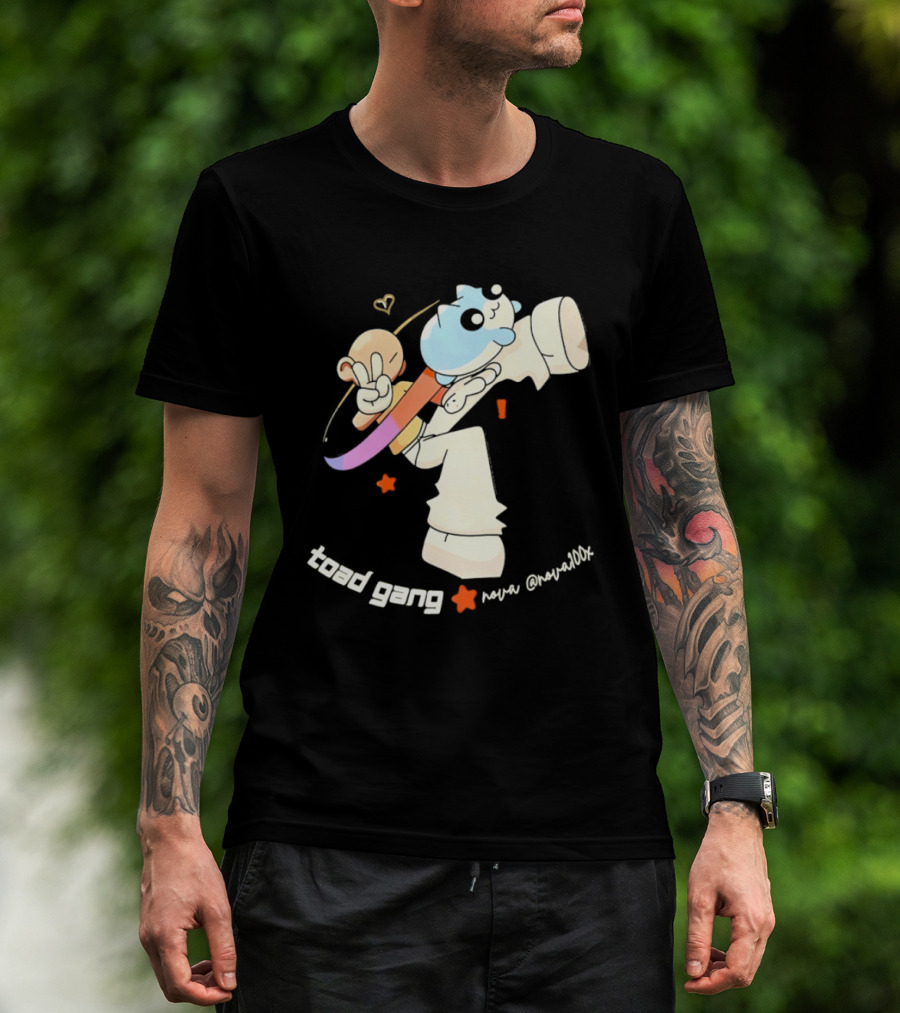 Toad Gang By Nova Nova100x Cartoon Character Peace Sign Colorful T-Shirt