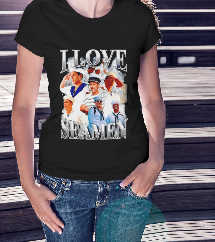 I Love Seamen Sailor Aesthetic Navy Nautical T-Shirt