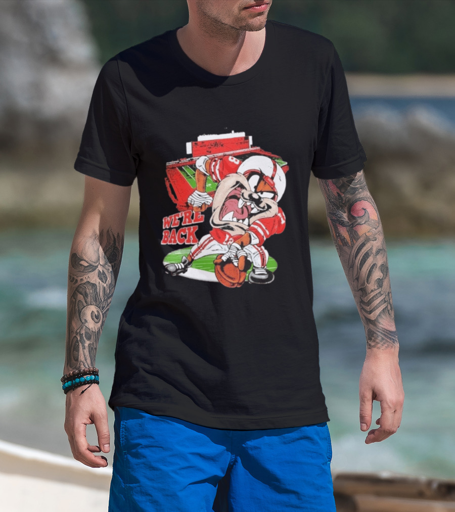 Taz Nebraska Cornhuskers We're Back Memorial Stadium Football T-Shirt