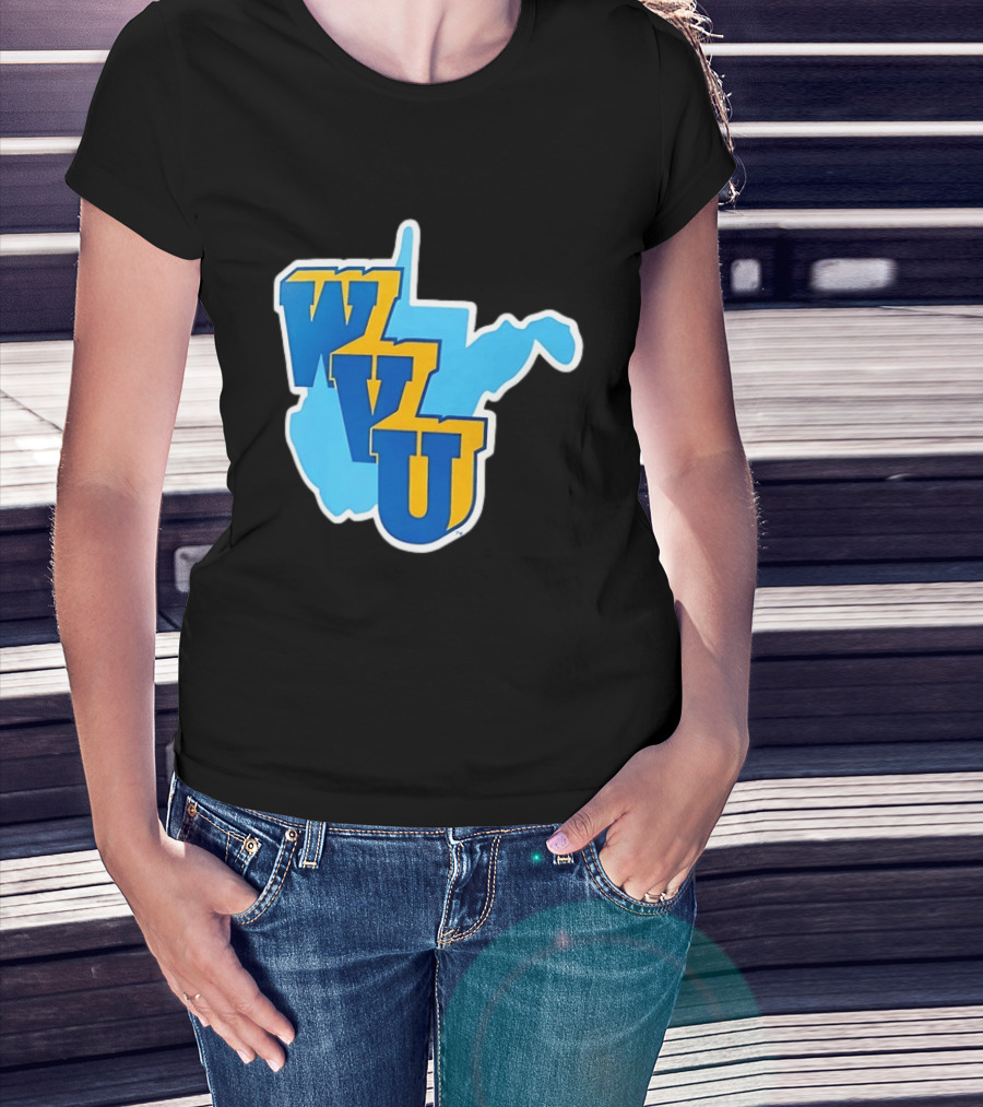 West Virginia Mountaineers WVU State Map T-Shirt