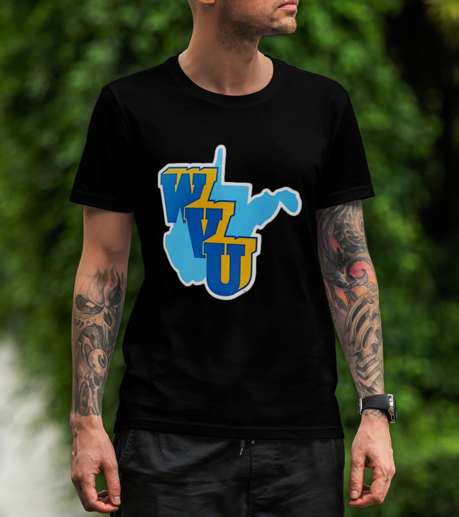 West Virginia Mountaineers WVU State Map T-Shirt