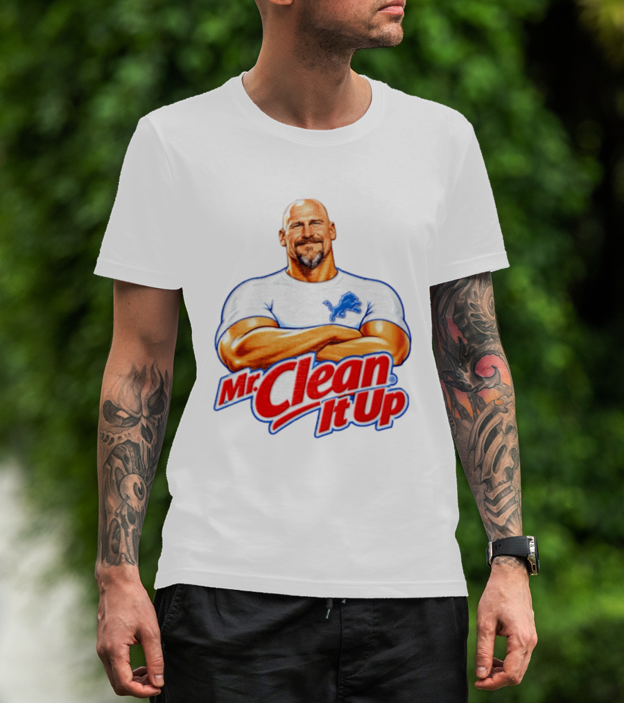 Dan Campbell Mr Clean It Up Detroit Lions Exclusively T-Shirt