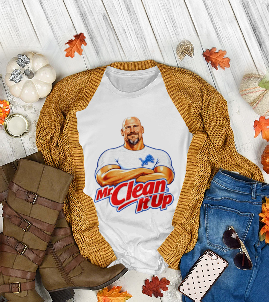 Dan Campbell Mr Clean It Up Detroit Lions Exclusively T-Shirt