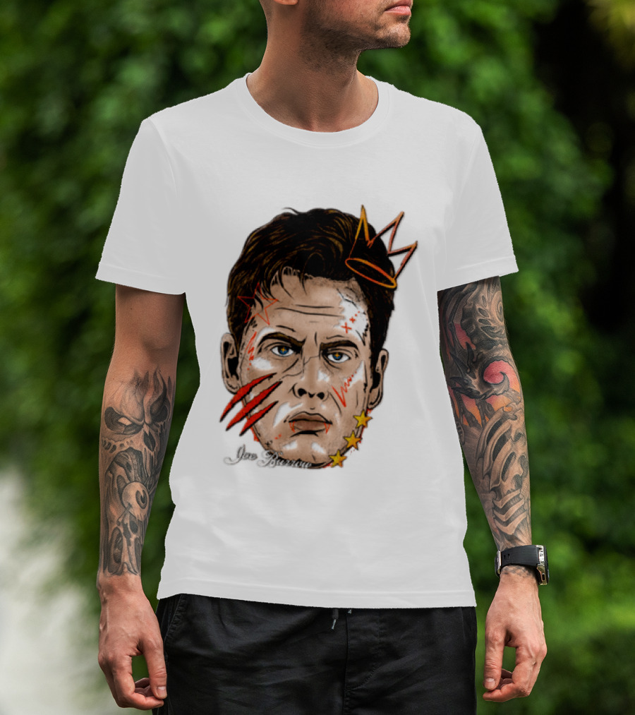 Joe Burrow Fat Head Limited Edition Player Crowned Star Scratches T-Shirt
