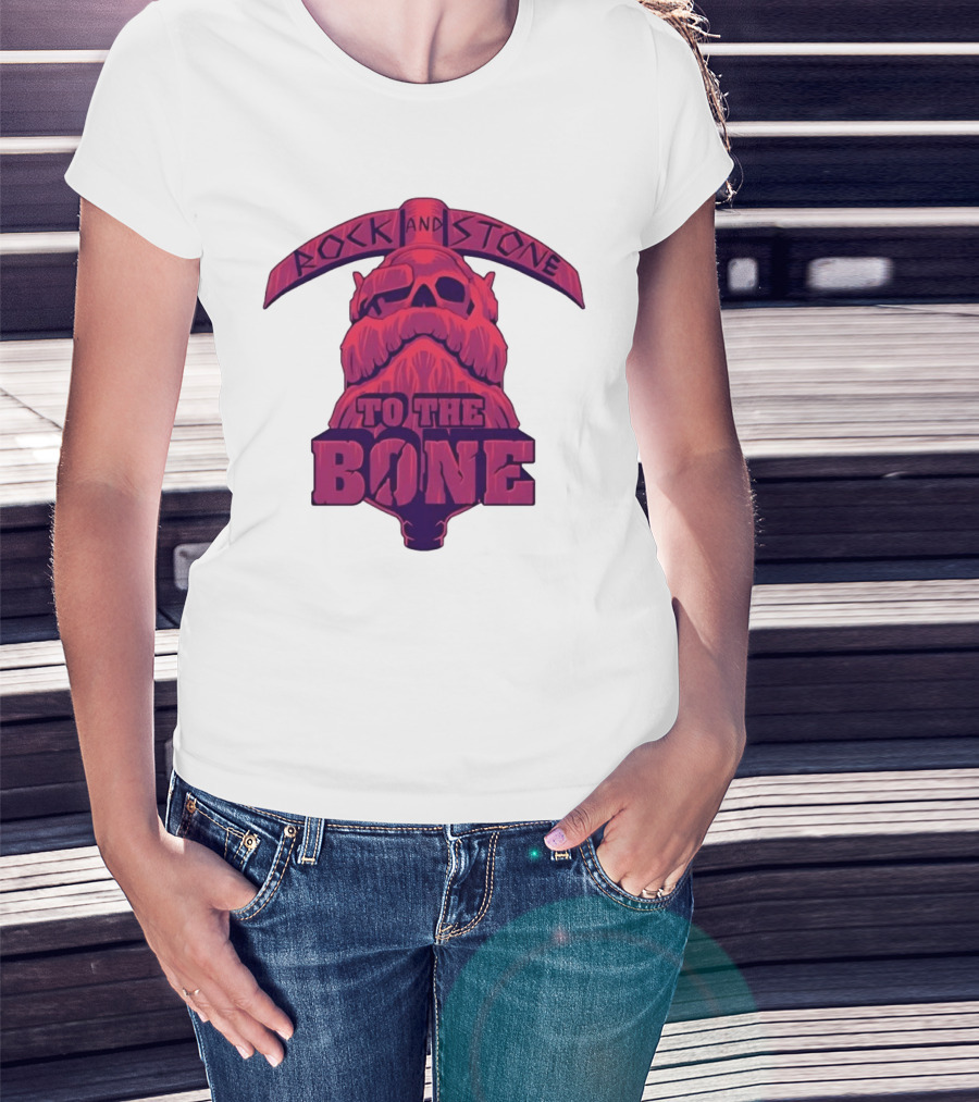 Rock And Stone To The Bone Dwarf Skull Gaming Deep Rock Galactic T-Shirt