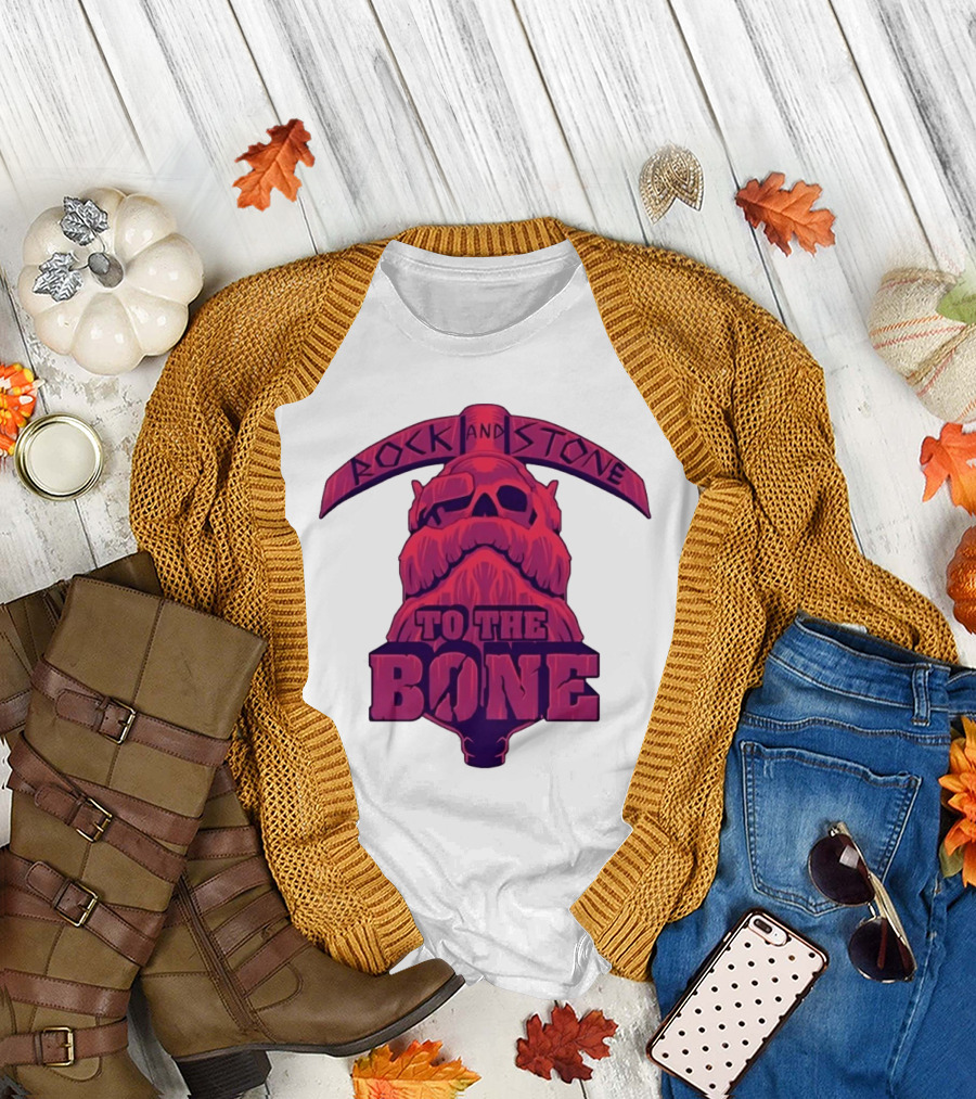 Rock And Stone To The Bone Dwarf Skull Gaming Deep Rock Galactic T-Shirt