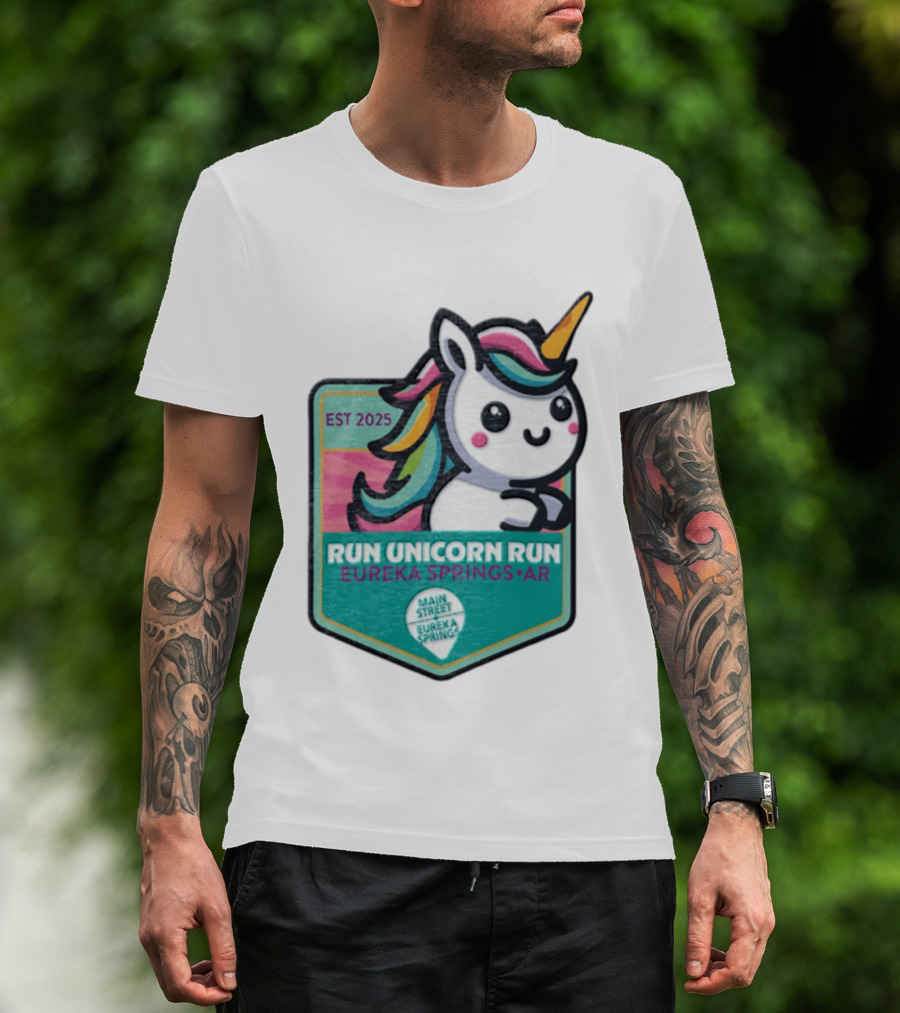 EST 2025 Run Unicorn Run Eureka Springs AR Main Street T-Shirt
