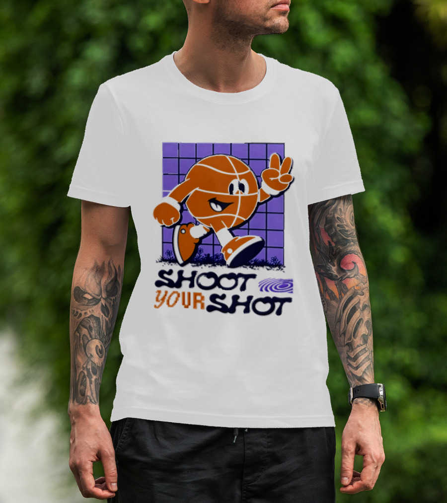 Shoot Your Shot Retro Basketball Character Peace Sign T-Shirt