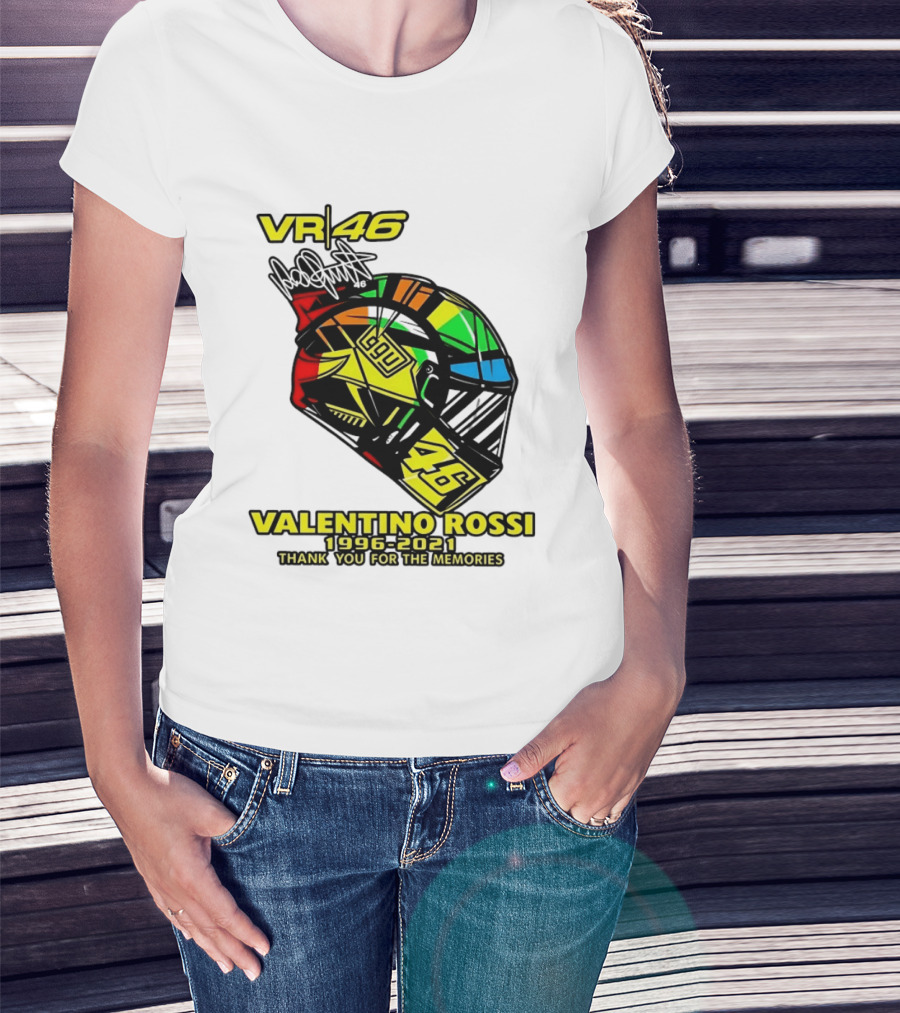 Valentino Rossi VR46 1996 2021 Thank You For The Memories Helmet T-Shirt