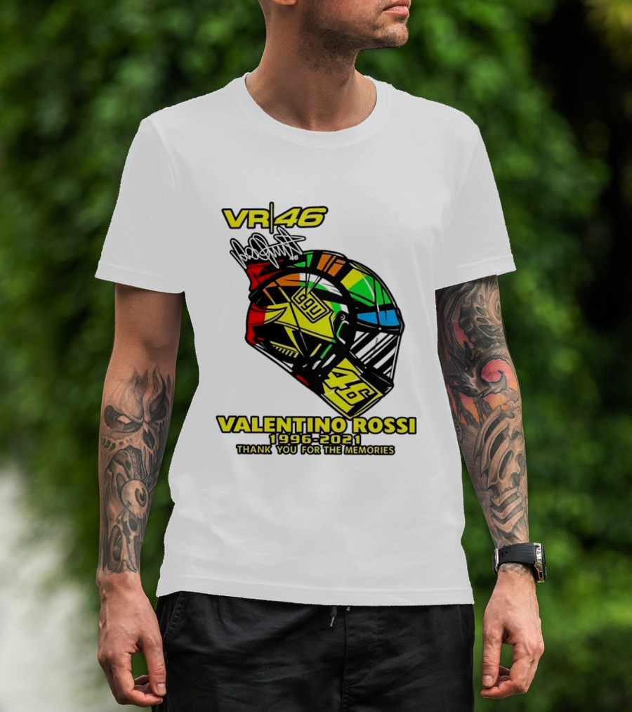 Valentino Rossi VR46 1996 2021 Thank You For The Memories Helmet T-Shirt