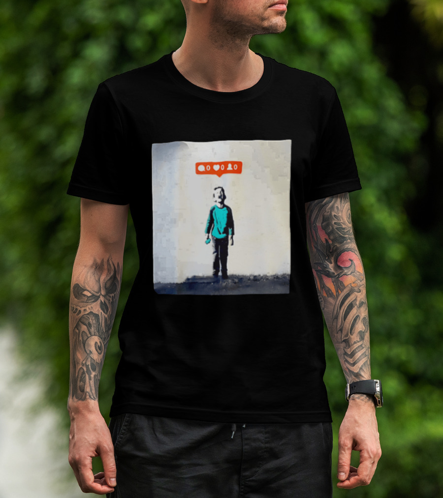 Boy With Zero Social Media Notifications And Screaming Expression T-Shirt