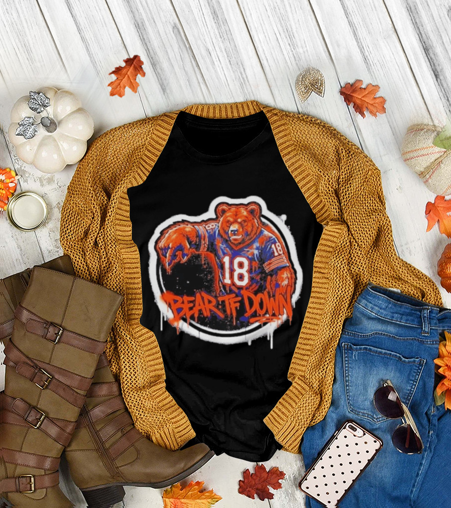Caleb Williams 18 Chicago Bears Bear TF Down T-Shirt