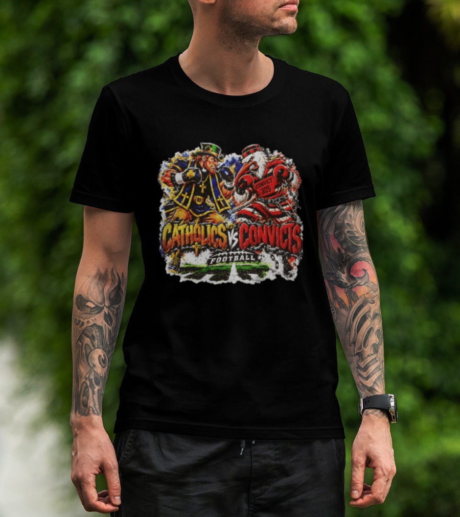 Catholics Vs Convicts Rivalry Notre Dame Football T-Shirt