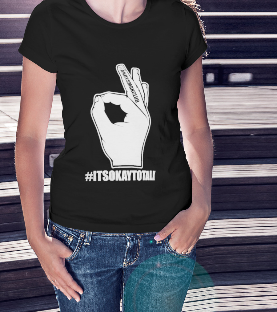 Andysmanclub Itsokaytotalk It's Okay To Talk Hand Gesture T-Shirt