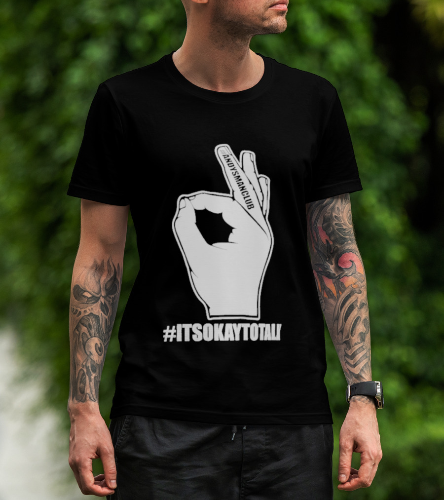 Andysmanclub Itsokaytotalk It's Okay To Talk Hand Gesture T-Shirt