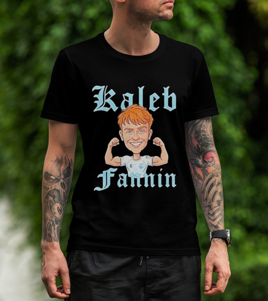 Kaleb Fannin Cartoon Character Flexing Muscles T-Shirt