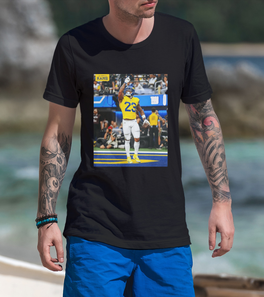Los Angeles Rams Kamren Kinchens #23 NFL Football Jersey Celebration T-Shirt