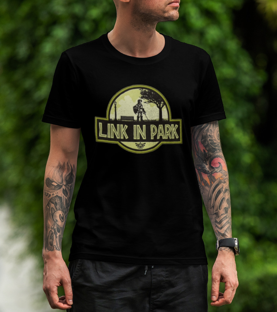 Link In Park Sword And Shield Hero Outdoors Scene T-Shirt