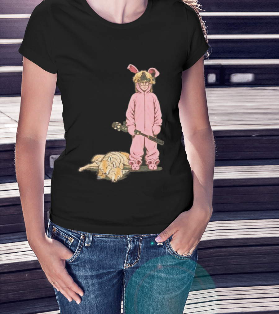 Pink Nightmare Bunny Suit Coyote Hunting Sniper T-Shirt