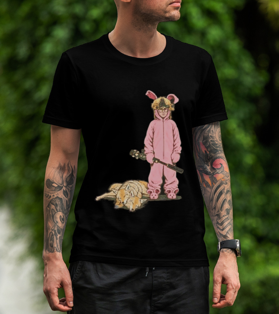 Pink Nightmare Bunny Suit Coyote Hunting Sniper T-Shirt