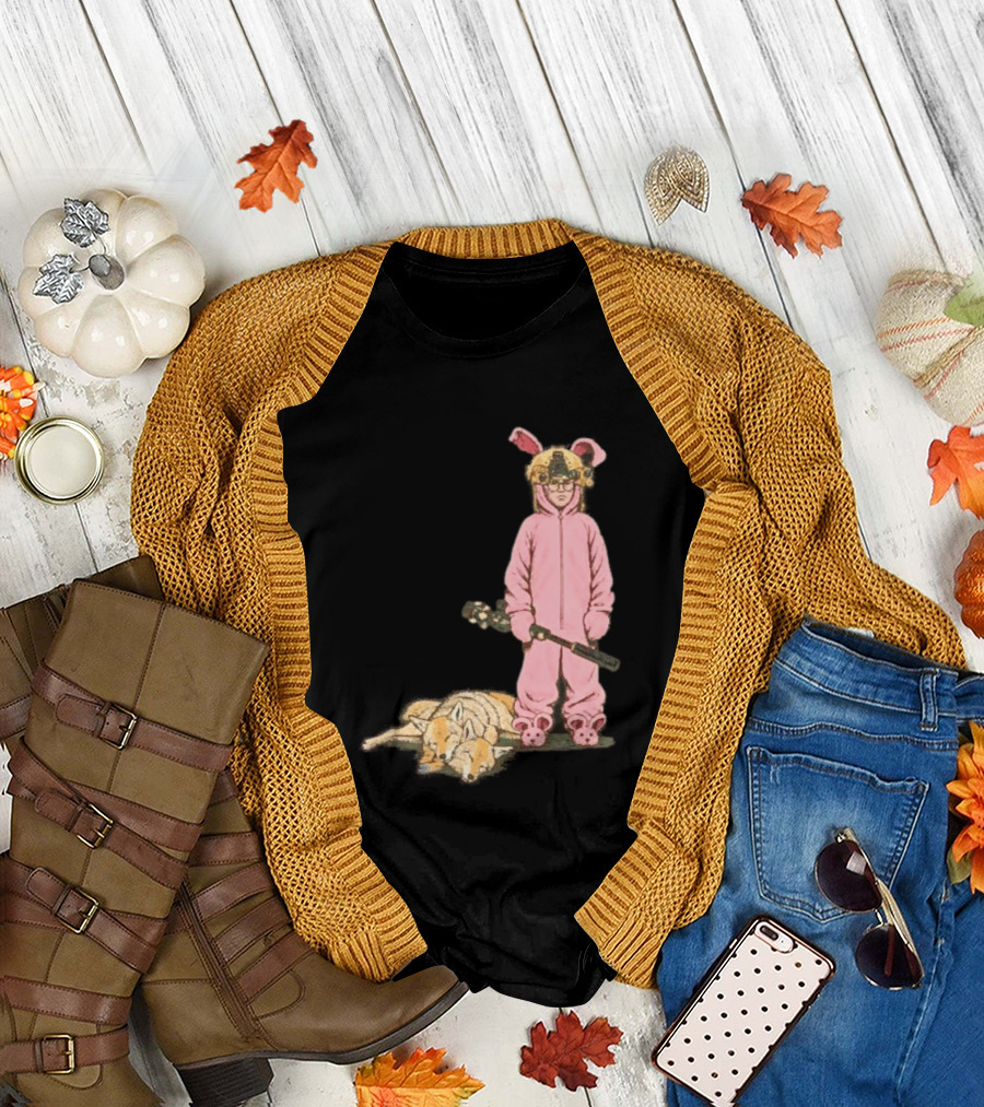 Pink Nightmare Bunny Suit Coyote Hunting Sniper T-Shirt
