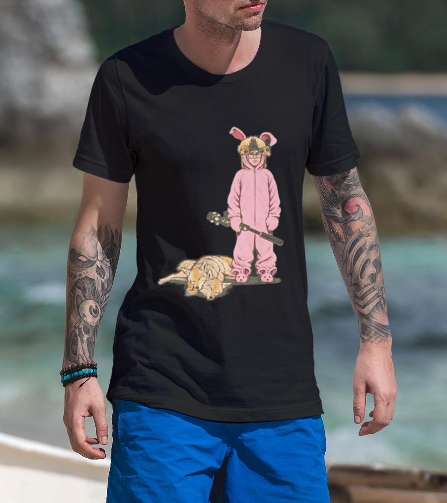 Pink Nightmare Bunny Suit Coyote Hunting Sniper T-Shirt