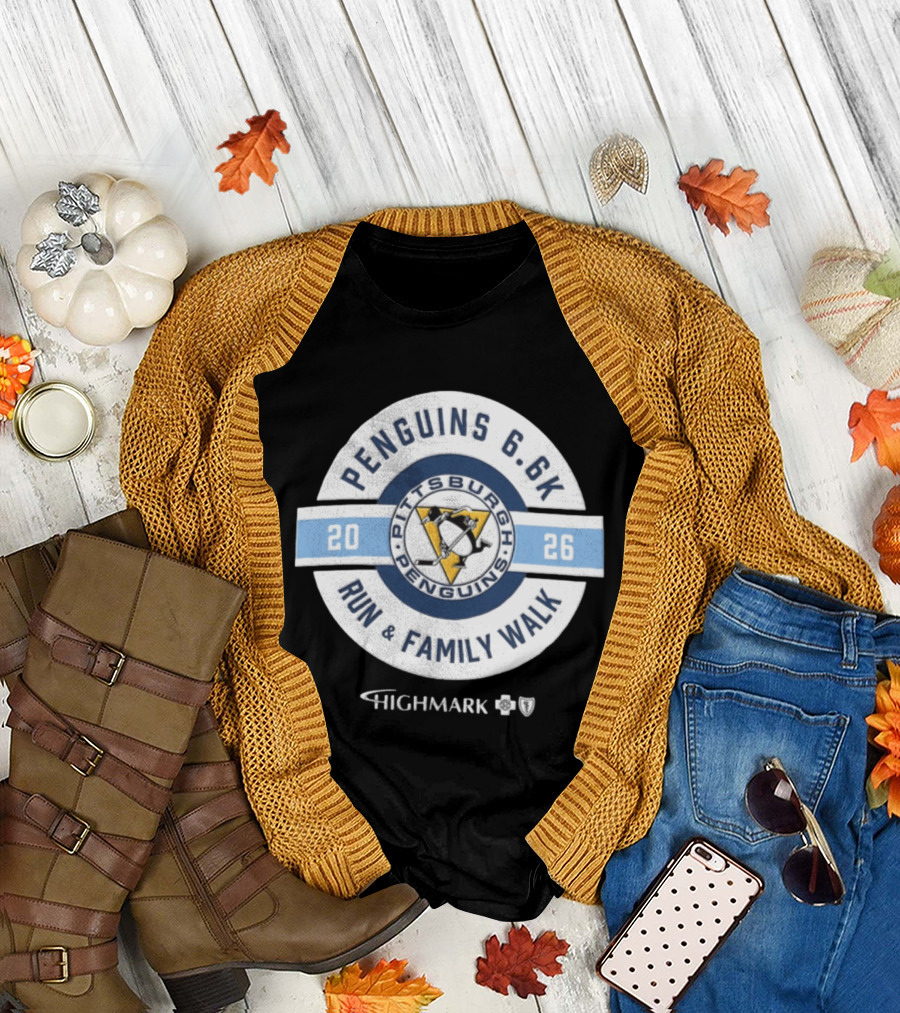Pittsburgh Penguins 2026 Penguins 6.6k Run Family Walk Highmark T-Shirt