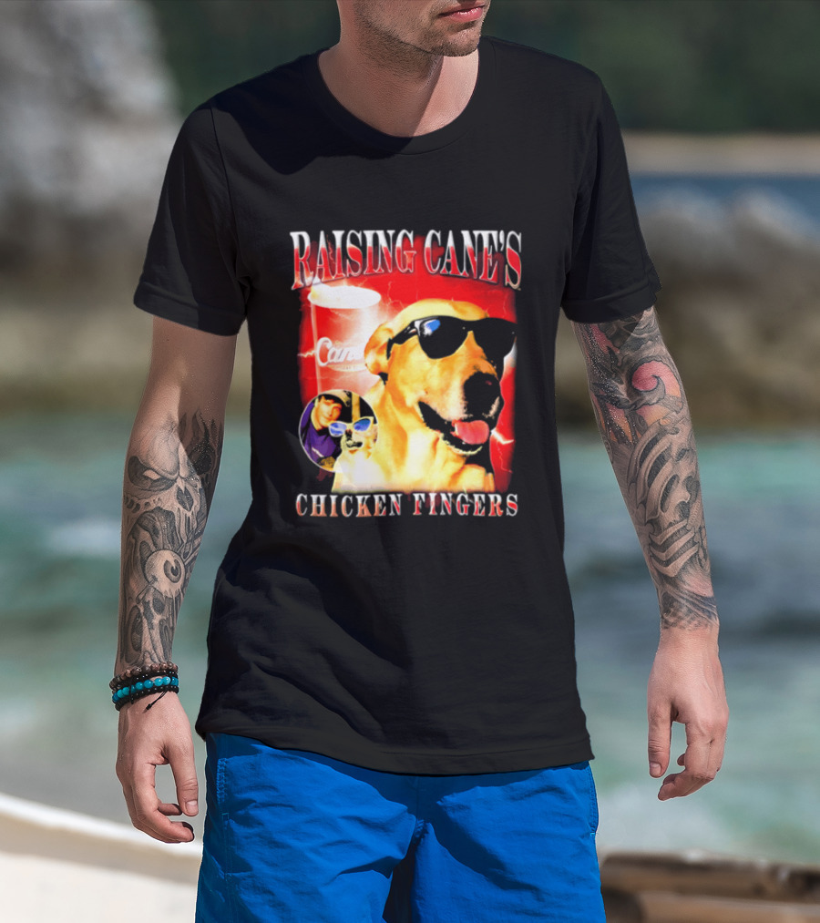 Raising Cane's Labrador Sunglasses Cup Chicken Fingers T-Shirt