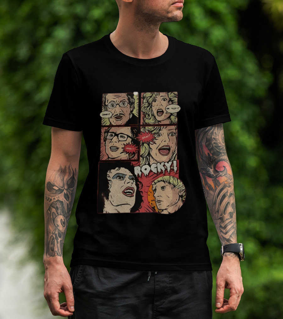 Rocky Horror Picture Show Comic Style Frank N Furter Janet Dr. Scott Brad T-Shirt