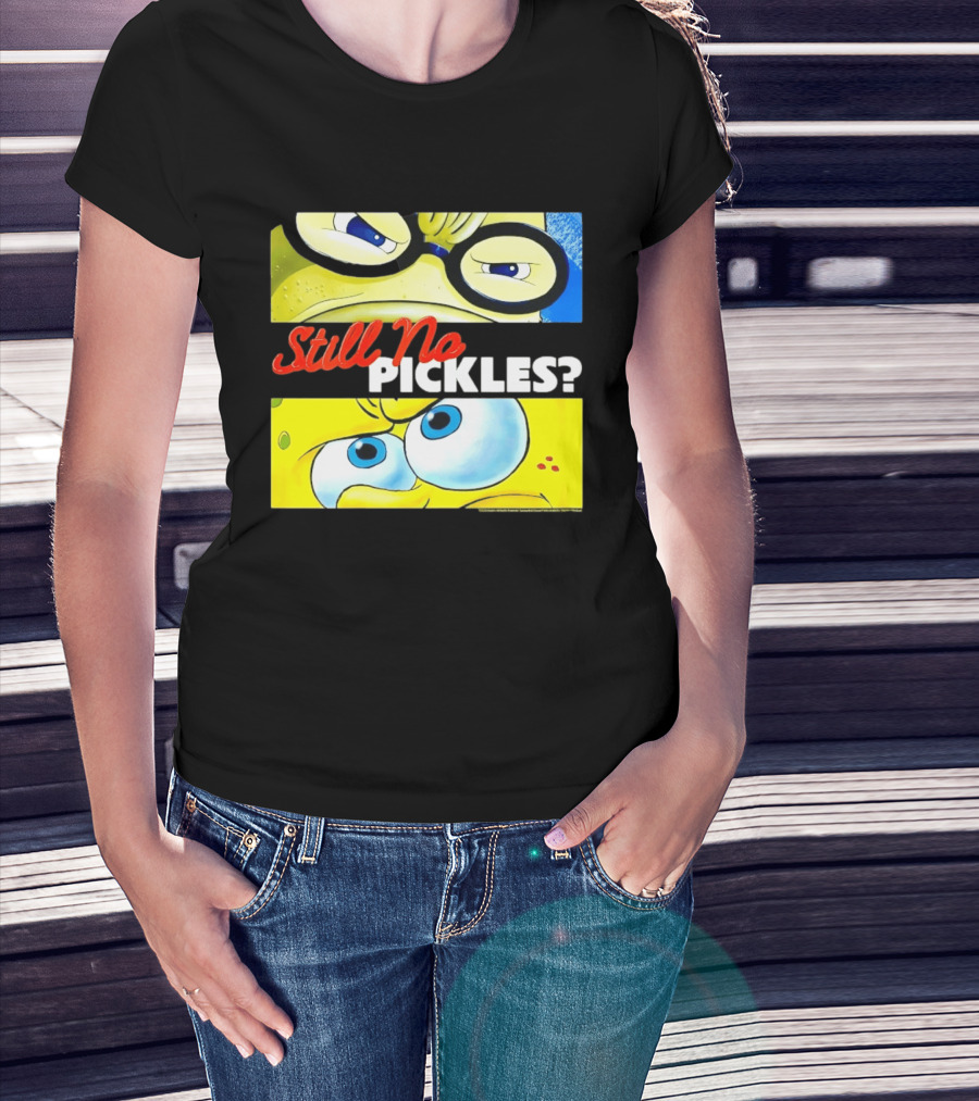 SpongeBob SquarePants Still No Pickles Nickelodeon Eyes Close Up T-Shirt