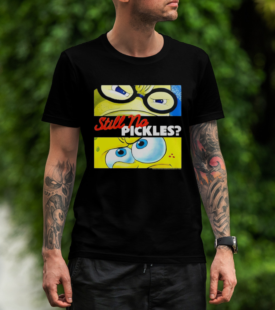 SpongeBob SquarePants Still No Pickles Nickelodeon Eyes Close Up T-Shirt
