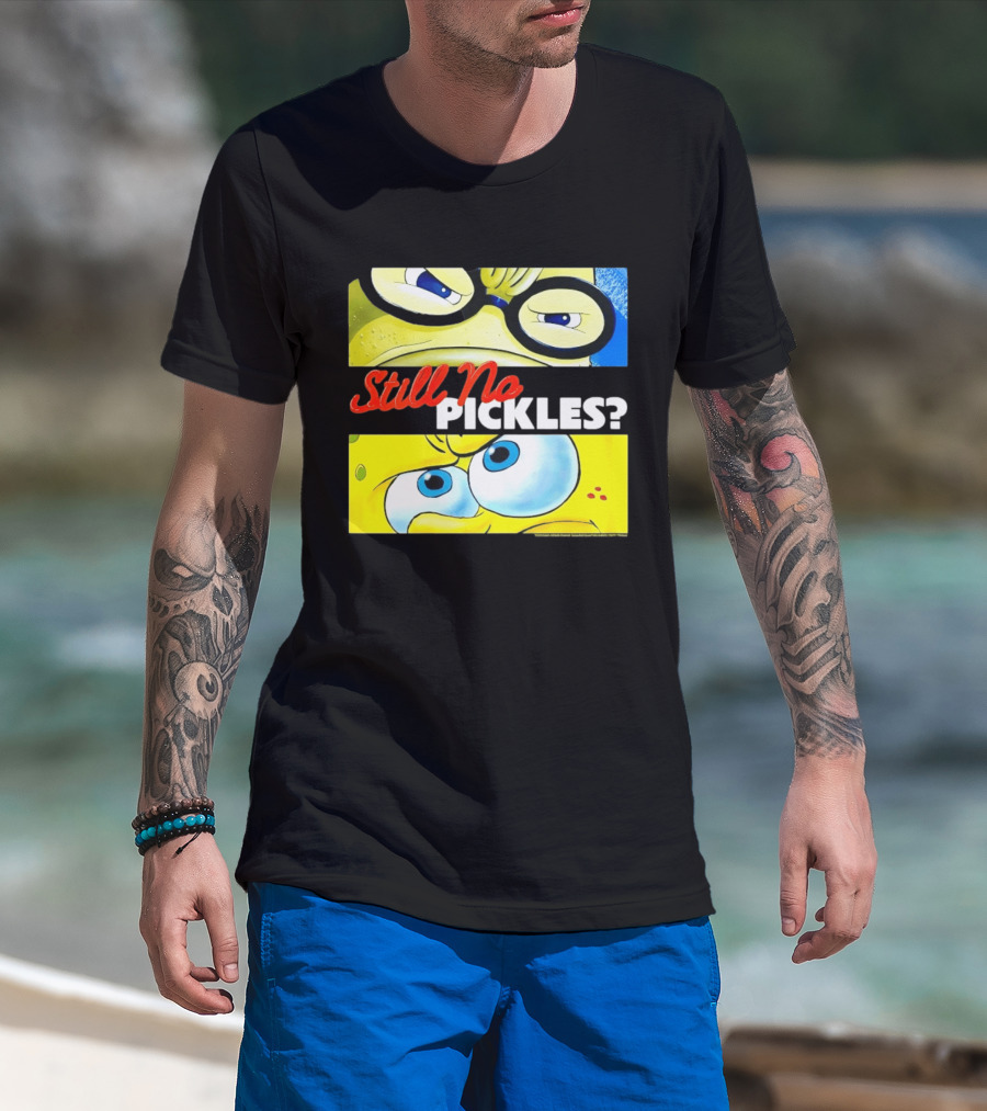SpongeBob SquarePants Still No Pickles Nickelodeon Eyes Close Up T-Shirt