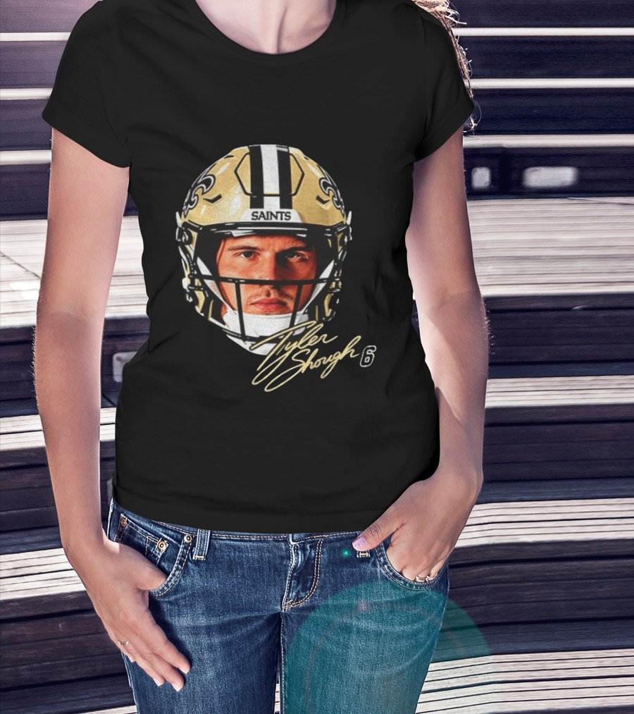 Tyler Shough New Orleans Saints Football Helmet Big Face 6 T-Shirt