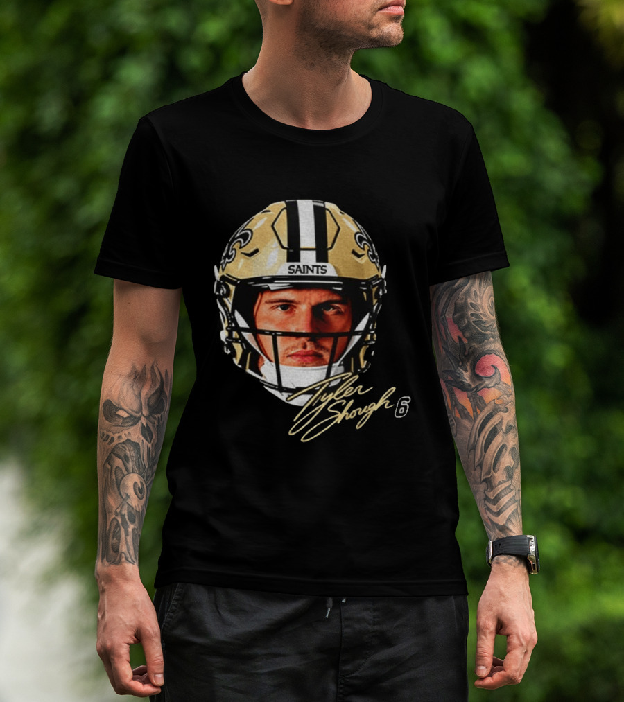 Tyler Shough New Orleans Saints Football Helmet Big Face 6 T-Shirt