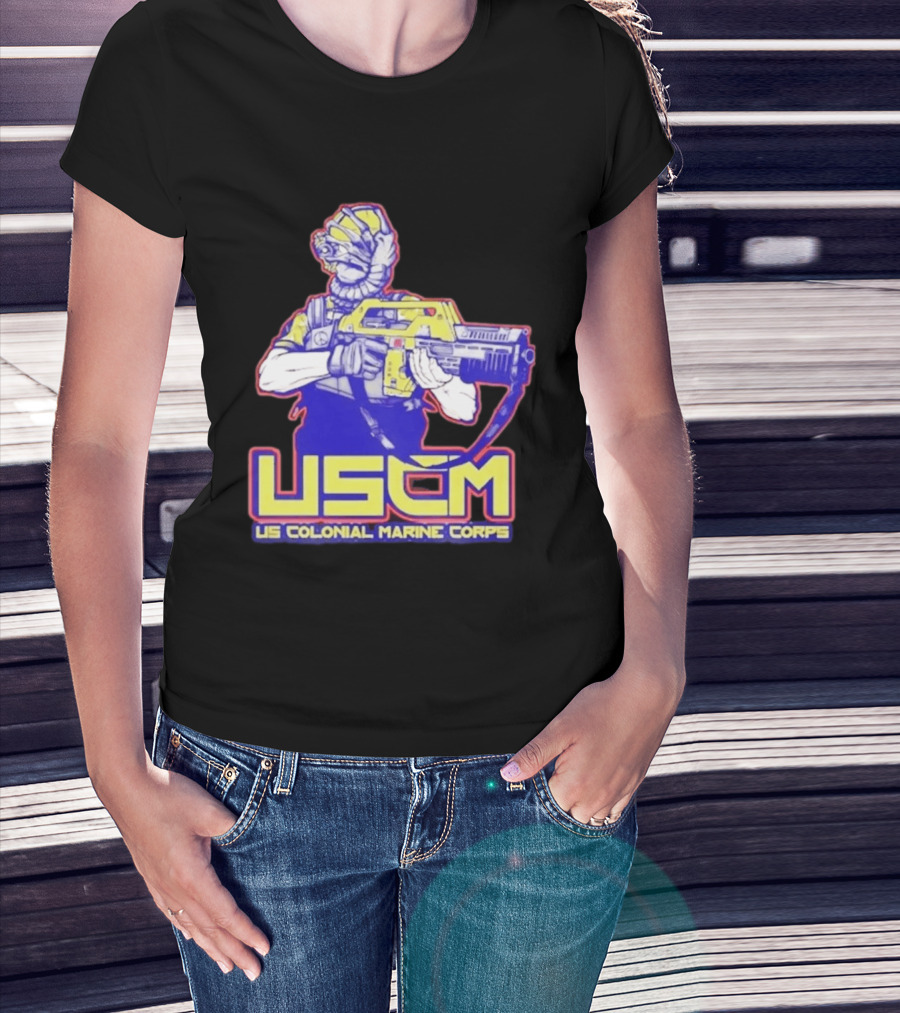 USCM US Colonial Marine Corps Alien Warrior T-Shirt