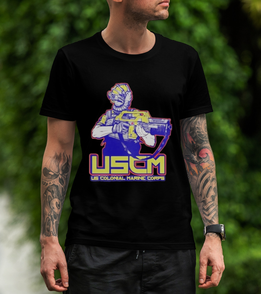 USCM US Colonial Marine Corps Alien Warrior T-Shirt