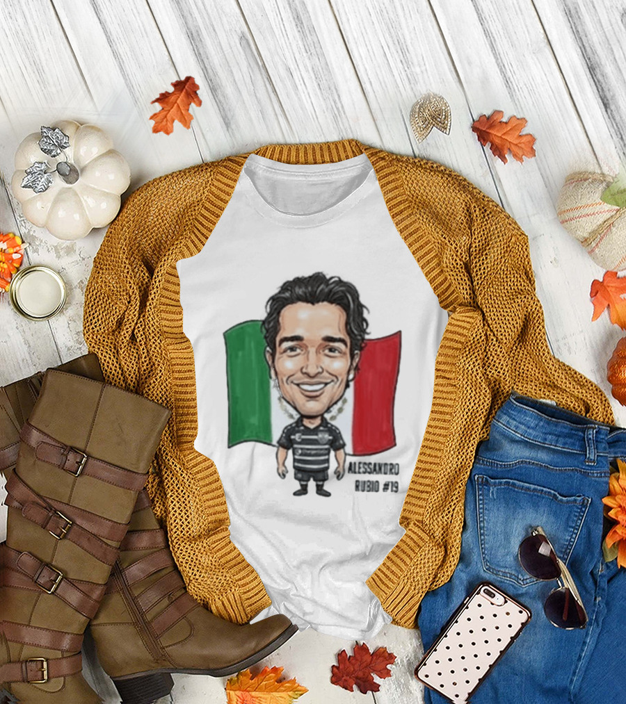 Alessandro Rubio No 19 Caricature Mexico Flag Football Jersey T-Shirt